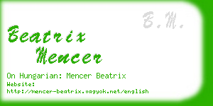 beatrix mencer business card